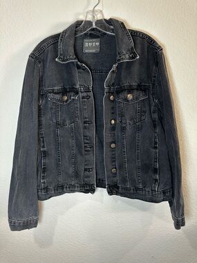 Denim co. Washed Black Jean Jacket for Women size 12